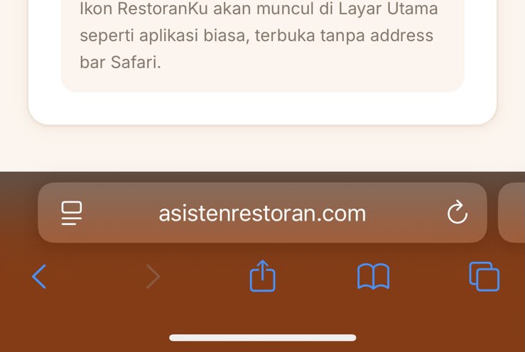 Buka halaman download RestoranKu di Safari